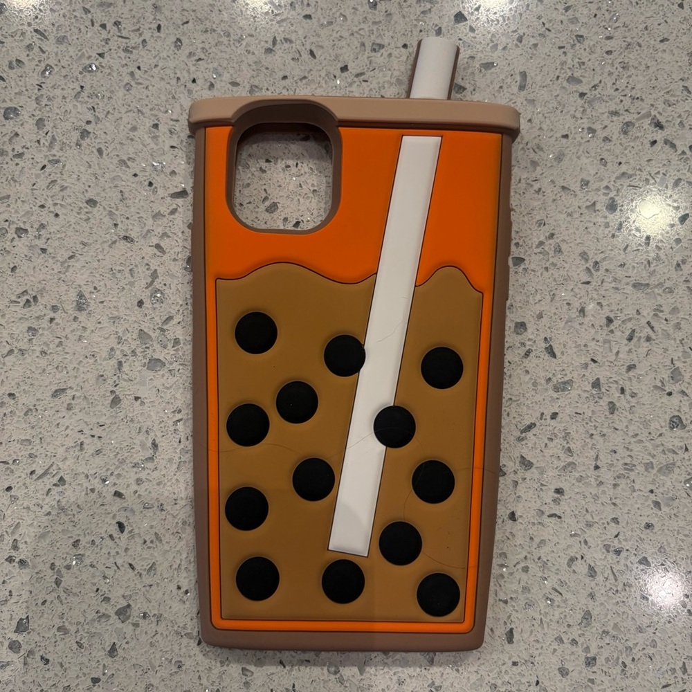 Boba Tea Phone Case - Orange and Brown